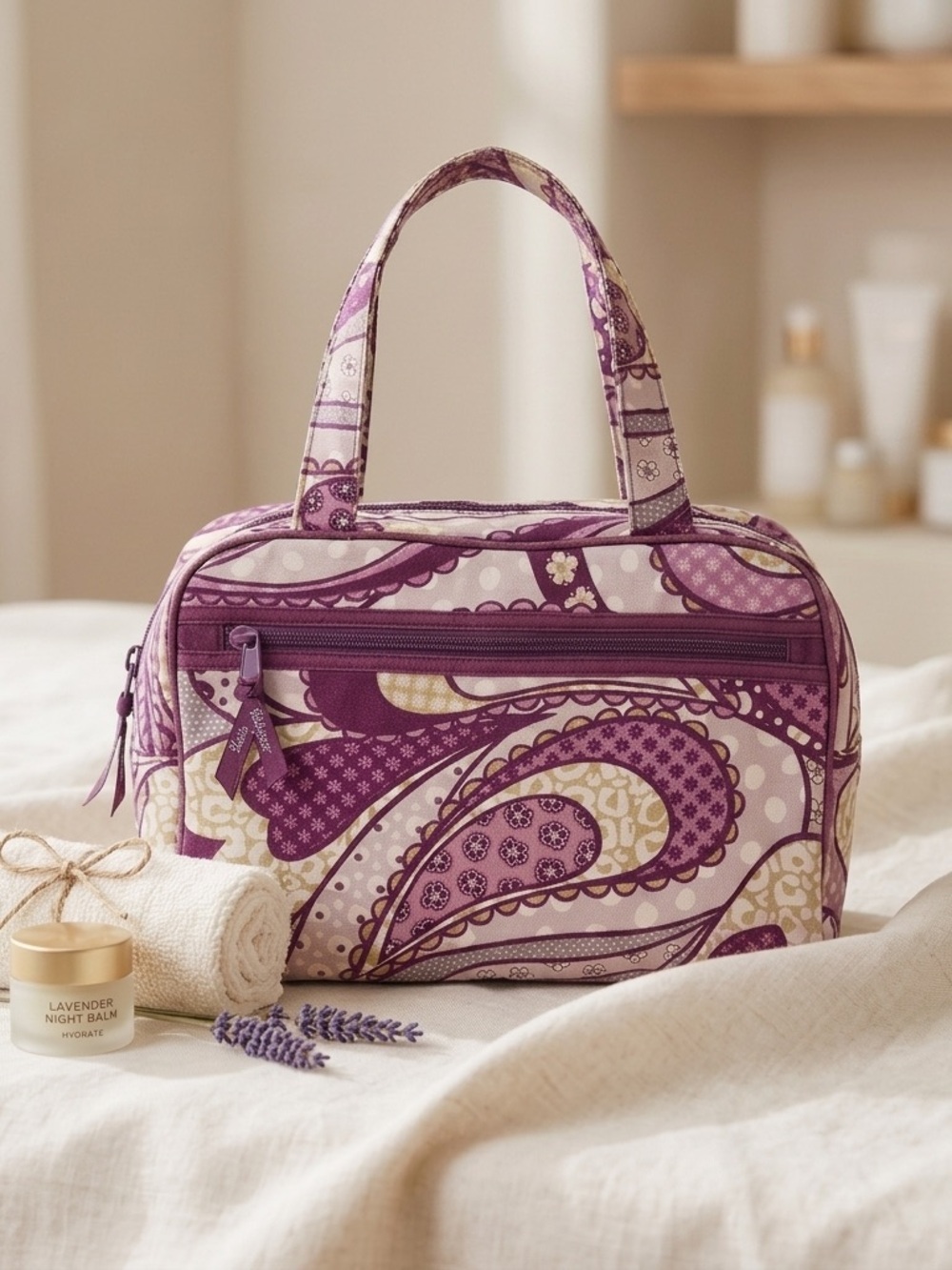 Thirty-One‎ Gifts Grandmillennial Paisley Cosmetic Bag Travel Case.